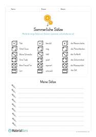 Ein Kostenloses Arbeitsblatt Zum Sommer Auf Dem Die Kinder Sich Lustige Satze Zum Somme Arbeitsblatter Zum Ausdrucken Kostenlose Arbeitsblatter Arbeitsblatter
