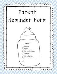 This Form Will Remind Your Parents To Bring In Supply S For There Little Ones On This One Document You Get Four Rem Daycare Forms Kids Daycare Toddler Daycare
