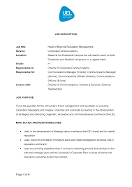 Marketing director job description template. What Is The Role Of A Corporate Communications Manager
