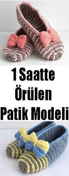 1 Saatte Orulen Patik Modeli Zapatillas De Ganchillo Pantuflas De Ganchillo Tejer Calcetines