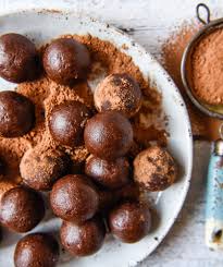 Healthy Chocolate Brownie Bliss Balls With Thermomix Instructions Almond Recipes Healthy Chocolate Chocolate Protein Balls