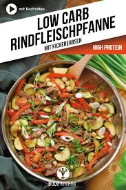 Low Carb Rindfleischpfanne Mit Kichererbsen Fitness Rezept Von Body Kitchen Rezept Rinderfilet Rezepte Rezepte Fodmap Lebensmittel