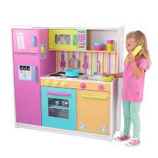 Kids kitchen big kitchen set toys. Kidkraft Deluxe Big And Bright Kitchen Walmart Com In 2021 Kids Play Kitchen Wooden Play Kitchen Play Kitchen Sets
