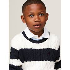 Tommy Hilfiger Strickpullover »COLORBLOCK CABLE REGULAR SWEATER«, Kinder  bis 16 Jahre mit Logostickerei kaufen