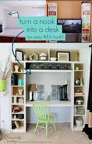 When it comes to hacking great storage, no other ikea product works a room like the billy bookcase. Ikea Bookcase To Built In Desk Nook Hack Bookshelves Diy Home Decor Ikea Bookshelves