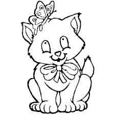 Dessin d'un chat, à imprimer ou à colorier en ligne. Coloriage Chat Et Papillon En Ligne Gratuit A Imprimer