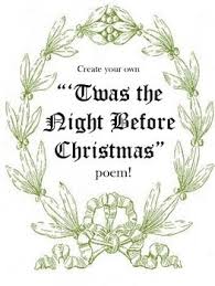 Twas The Night Before Christmas Poem Rhyming Activity Christmas Poems The Night Before Christmas Christmas Poetry