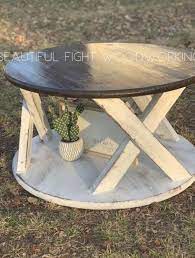 Farmhouse Round Coffee Table Etsy Round Coffee Table Diy Coffee Table Farmhouse Round Coffee Table Living Room