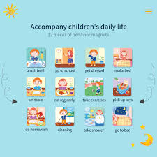 us 41 94 40 off cartoon magnetic calendar kids activity reward behavior chart early learning educational toys daily weekly planner schedule memo in