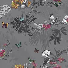 Arthouse Birds Of Paradise Vinyl Wallpaper Mystical Forest By Arthouse Slate Wallpaper 664800 Glitter Wallpaper Forest Wallpaper Mystical Forest