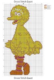 76w x 183h design area: Free Big Bird Cross Stitch Pattern Sesame Street Cross Stitch Quest