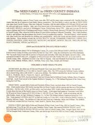 The NEED FAMILY in OWEN COUNTY INDIANA