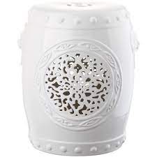 As for the garden pots themselves, their shapes and colors will set the tone for your deck. Safavieh Flower Drum Garden Stool In White The Home Depot Canada