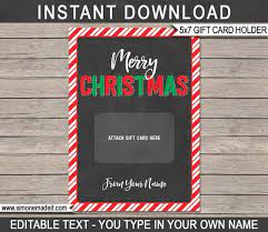 Gift card holder template christmas. Christmas Gift Card Holder Printable Template Merry Christmas Instant Download With Editable Name Teacher Neighbor Friend Family By Simonemadeit Catch My Party