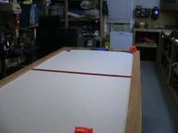 Diy Air Hockey Table This Is A Custom Built Air Hockey Table It Is A Full Size 4 X 8 Table With Oak Skirt Trim Air Hockey Hockey Decor Air Hockey Table