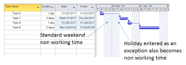 microsoft project add holidays project calendar