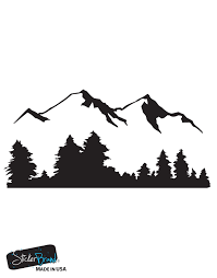 Snow Mountain View Wall Decal Sticker Includes Forest Landscape 194 Decal Wall Art Mountain Wall Art Diy Wall Art