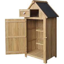 cabane de jardin etroite en bois de sapin toit tar 770x540x1420mm cabane jardin jardin etroit armoire de jardin