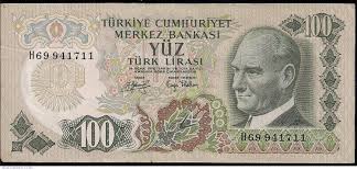 Türkiye cumhuriyet merkez bankası, ulus, ankara, turkey. 100 Lira Turkey Numista