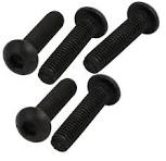 10.9 Grade M6x25mm Round Head Inner Hex Socket Left Hand Thread Bolt 5pcs