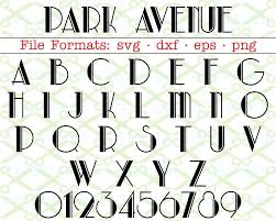 Park Avenue Svg Letters Numbers Retro Svg Dxf Eps Png Retro Etsy Art Deco Font Art Deco Monogram Letters And Numbers