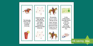 And down the stretch they come! Kentucky Derby Facts Bookmark