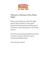 The editors of publications international, ltd. Fillable Online Christmas Trivia Theme Night World Tavern Trivia Fax Email Print Pdffiller