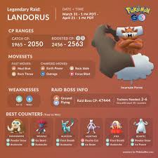 The energy that comes pouring from its tail increases the nutrition in the soil, making crops grow to great size. Couple Of Gaming On Twitter Landorus Is Now Available In Raids And As A Gobattleleague Encounter Hopefully The Increased Raid Radius Helps You To Get Some While Staying Safe At Home