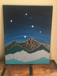 Mountain Painting With Gold Mountain Landscape Mountain Etsy Diy Canvas Art Painting Diy Art Painting Diy Canvas Art