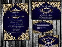 Elegant Royal Blue And Gold Wedding Invitation Save By Pandorasart Gold Wedding Invitations Royal Blue And Gold Blue Gold Wedding
