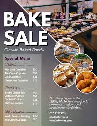 Bake Sale Price List And Special Menu Template Bake Sale Flyer Price List Template Bake Sale