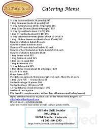 Import & export on alibaba.com. Ali Baba Grill Menu In Boulder Colorado Usa