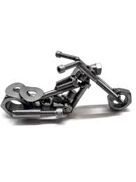 Scrap Metal Motorcycle Figurine Steel Bike Nuts And Bolts Chopper Sculpture Scrap Metal Art Metal Art Diy Metal Art Projects