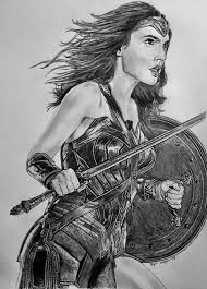 Easy, step by step wonder woman drawing tutorial. Wonder Woman Gal Gadot Art Bryan Whipple Portraits Drawings Illustration Entertainment Movies Action Adventure Artpal