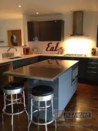 I used my kreg jig to drill 3/4″ pocket holes and glued and attached all of the pieces with 1 1/4″ pocket screws. Island Counter Top Installation Stainless Steel Counter Tops