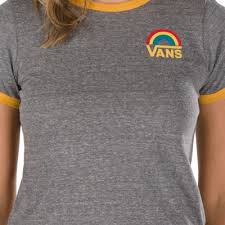 Black And Gold Vans Shirt Vans Rainbow Ringer Tee 1tyltj Grey Heather Golden Glow Vans Ringer Tee Vans Tees
