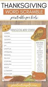 Cut out the letter squares that correspond with the word scrambles you plan to complete. Free Printable Thanksgiving Word Scramble For Kids Productive Pete