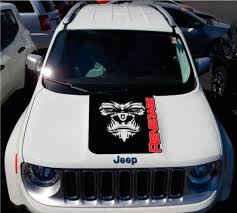 Product 2 Color Hood Jeep Renegade Yeti Bigfoot Sasquatch Logo Graphic Vinyl Decal Suv Motorrad