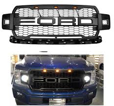 Quantity must be 1 or more color quantity. 2018 20 F150 Raptor Style Front Grille W Amber Led S Side Led Off Road Lights And F R Letters Style 2 Truckstuffshop