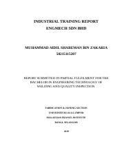 Worldwide acquirement administrations while its 400. Report Intern Zek Industrial Training Report Engmech Sdn Bhd Muhammad Aidil Shareman Bin Zakaria 50215115207 Report Submitted In Partial Course Hero
