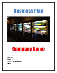 Vending Machine Business Plan Template Sample Pages In 2020 Business Plan Template Vending Machine Business Business Planning