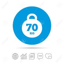 weight sign icon 70 kilogram kg sport symbol fitness copy