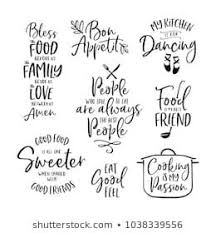 Kitchen Food Cooking Related Quotes Set Inspirational Typography For Home Decor Cafe Restaurant Vector Vintage Il In 2020 Cooking Quotes Recipe Book Picture Quotes