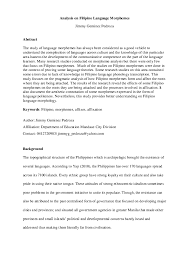 Mayroong iba't ibang mga kahulugan ngsalitang reflection. Doc Analysis On Filipino Language Morphemes Jimmy Pedroza Academia Edu