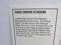 For the history of the stadium: Pittsburgh Three Rivers Stadium Collectibles And Memorabilia