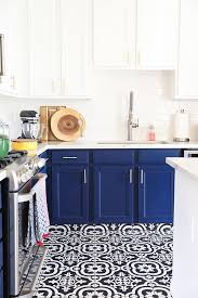 Our Navy Blue And White Kitchen Remodel Kitchen Cabinets Black And White White Kitchen Floor White Modern Kitchen