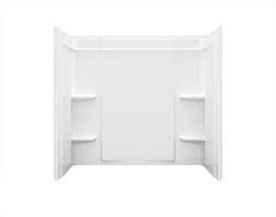 The current national codes no longer allow greenboard (moisture resistant drywall) in a shower or tub surround. Sterling Ensemble Medley 60 W X 30 D X 55 H White Bathtub Wall Surround 3 Piece At Menards