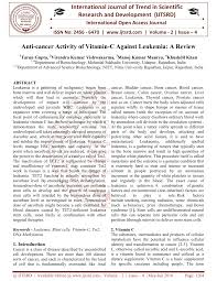 Many of the red, pink, or brown spots you find on your skin are harmless, but some can signal serious skin issues or diseases. Pdf Anti Cancer Activity Of Vitamin C Against Leukemia A Review