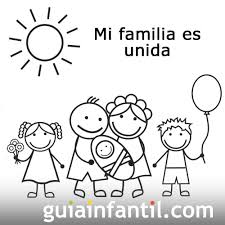 Dibujo, imagen aislada en el fondo blanco. Postales Del Dia De La Familia Para Regalar