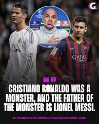 Pep Guardiola shares his thoughts on Cristiano Ronaldo vs Lionel Messi  after the Ballon d'Or results 😳🐐 Guardiola: “And Messi, nobody could beat  him. Just Cristiano [Ronaldo]. Cristiano was a monster, and
